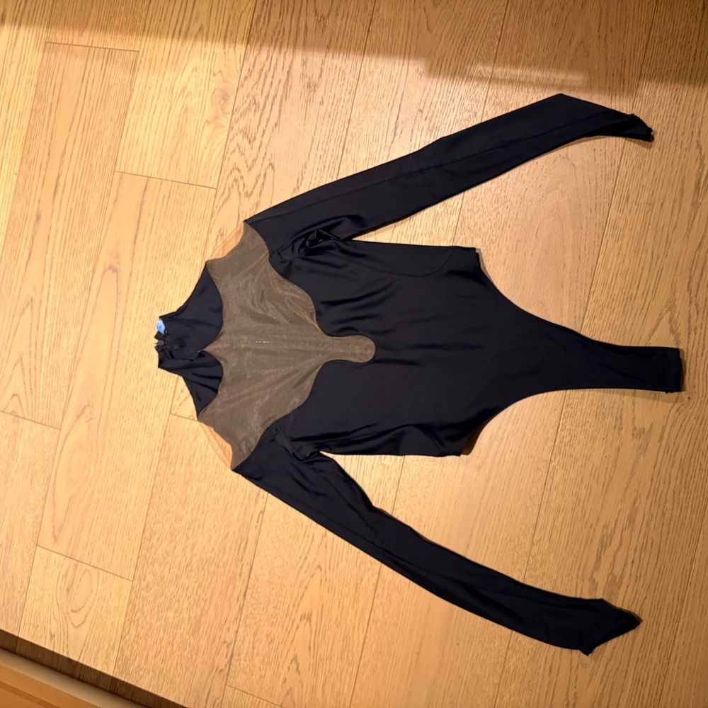 Mugler size 34 like new Black and Brown Long Sleeve Bodysuit